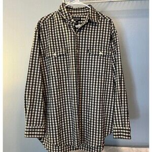 Polo Jeans Co black label Ralph Lauren brushed flannel black cream check shirt L